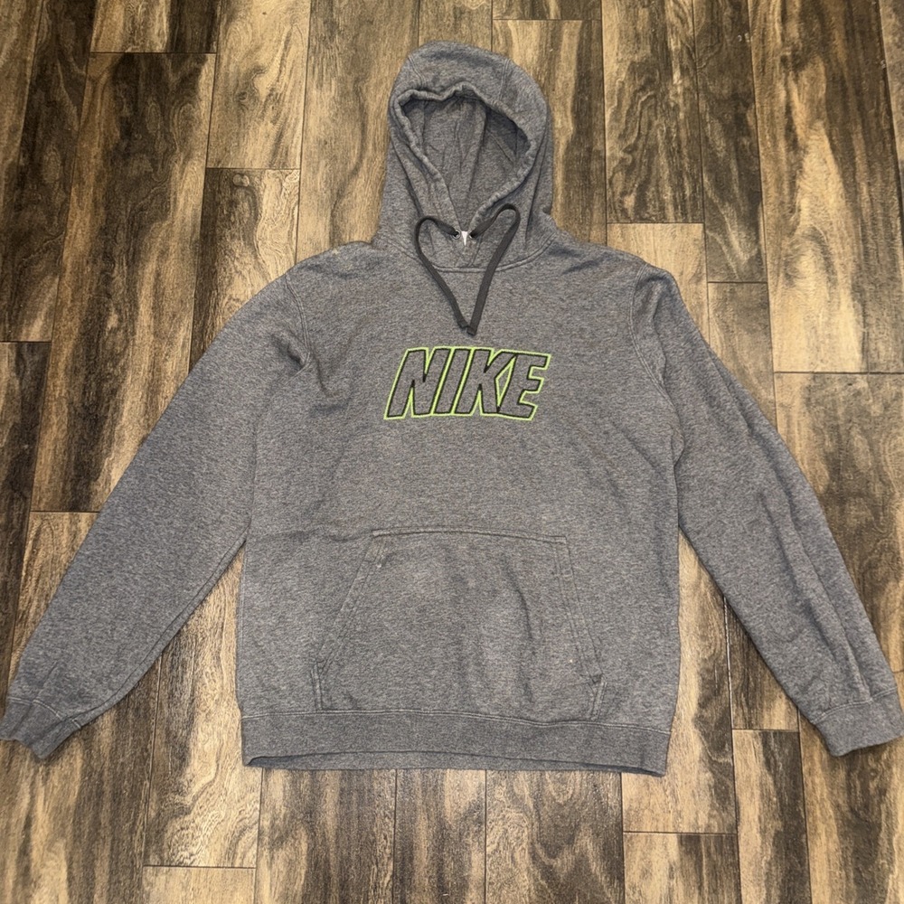 Nike Fleece Pullover Hoodie Athletic Wear Men's Size M Dark Grey Gym Workout Fit